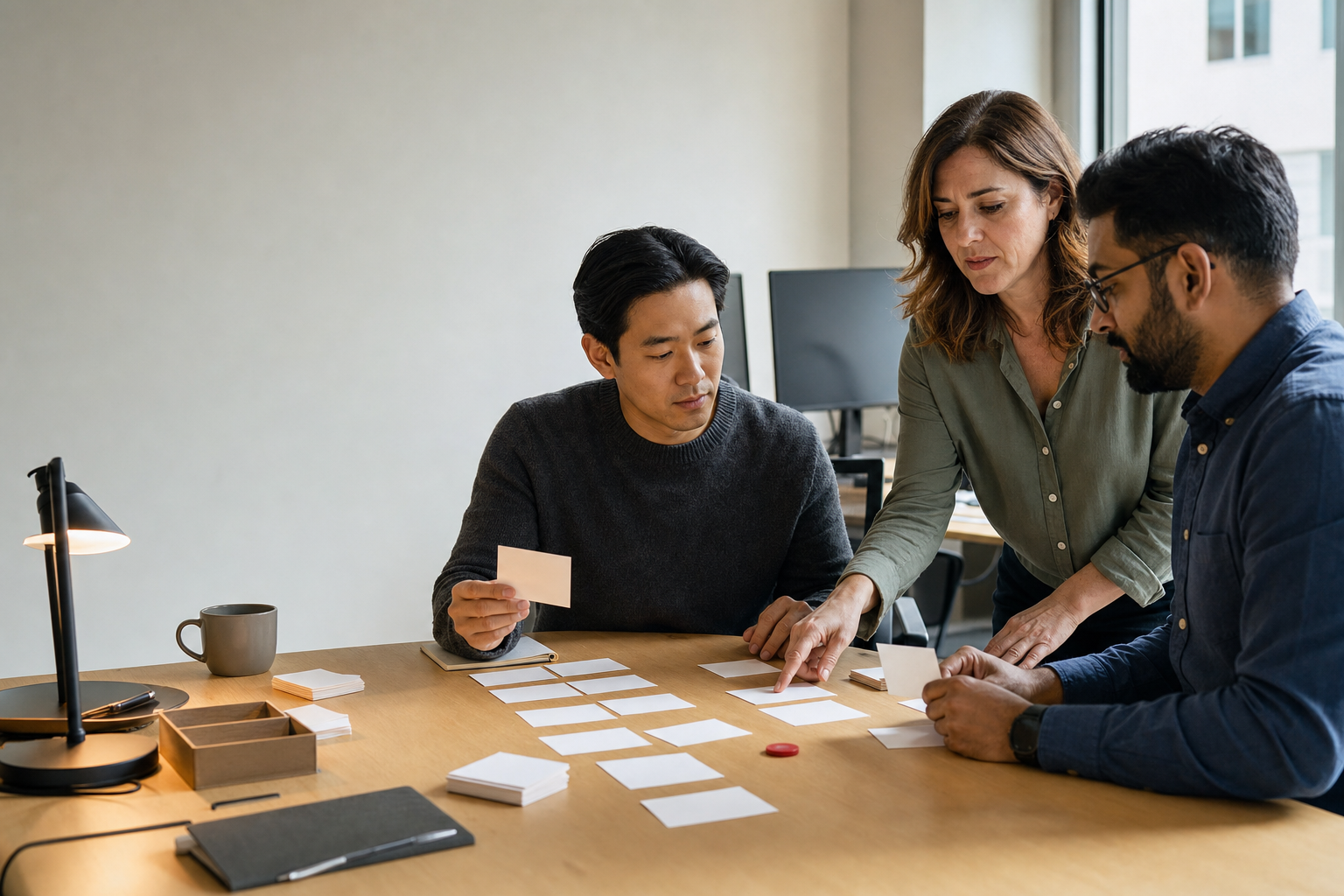 AI delivery team reviewing evidence and a human approval boundary