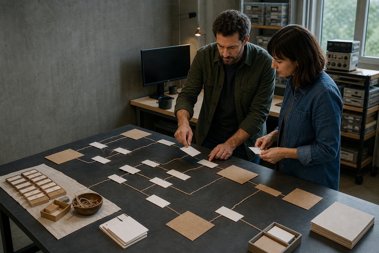 Data engineer and steward tracing a blank source-to-consumer lineage